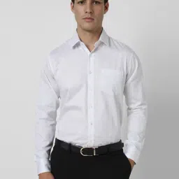 Van Heusen White Cotton Slim Fit Floral Print Shirt-picture-33