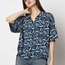 Vero Moda Blue & White Printed Shirt-picture-16