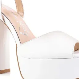 London Rag Women's White Ankle Strap Sandals image 4