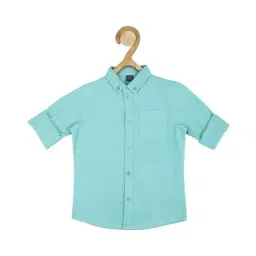 Peter England Kids Blue Solid Full Sleeves Shirt-picture-26