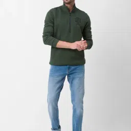 Spykar Green Cotton Regular Fit Sweatshirt image 5