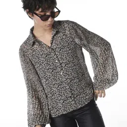 Only Black Regular Fit Printed Shirt image 5