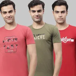 Vimal Jonney Multi Cotton Regular Fit Printed T-Shirt - Pack of 3-picture-10