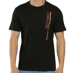 Calvin Klein Jeans Black Cotton Regular Fit Printed T-Shirt-image-66