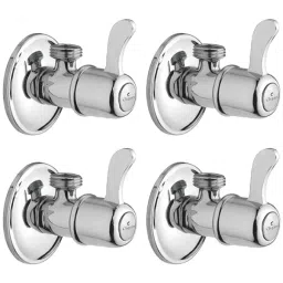 Cliquin Oliver Series Wall Mount Brass Angle Valve with Wall Flange in Chrome Finish (Pack of 4)-picture-13