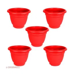 Virajsanchi 5-Pcs Brown Plastic High Quality Planters-picture-37