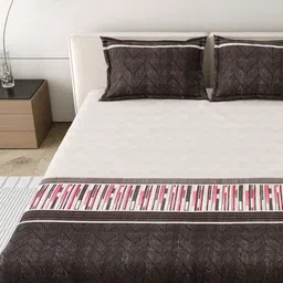 MAFATLAL Grey & White 300 TC King Bedsheet with 2 Pillow Covers-picture-14
