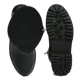 London Rag Black Lug Sole Boots image 5