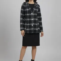 Bitterlime Women Checked Tailored Jacket image 3