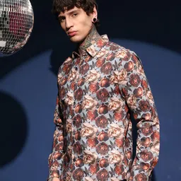 Campus Sutra Men Comfort Fit Floral Printed Spread Collar Casual Shirt-picture-41