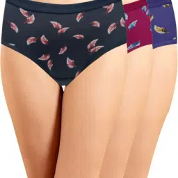 IN CARE Maroon & Blue Cotton Printed Hipster Panties - Pack Of 3-picture-47