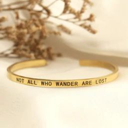Joker & Witch Golden Not All Who Wander Are Lost Mantra Flexible fit Bracelet-picture-46