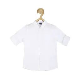 Peter England Kids White Solid Full Sleeves Shirt-picture-31