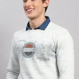 Monte Carlo Grey Regular Fit Printed Sweatshirt image 5
