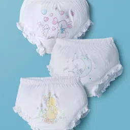 Simply Sinker Knit Panties with Bunny Print Pack of 3 - White-picture-18