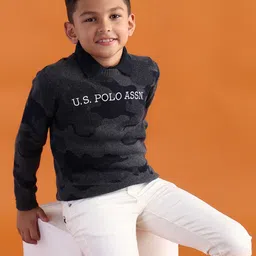 u.s. polo assn. kids U.S. Polo Assn. Boys Pure Cotton Long Sleeves Round Neck Sweatshirt image 5