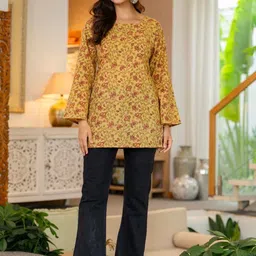 BAESD Floral Print Flared Sleeve Cotton Top-picture-34
