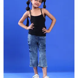 Tales & Stories Lycra Sleeveless Solid Camisole - Black image 4