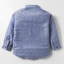 Rikidoos Full Sleeves Textured Shirt & Pant With Bow & Suspender Set - Fawn & Blue image 3