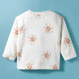 Mark & Mia Full Raglan Sleeves Winter Wear Co-ords Night Suit With Bear Print - White image 3