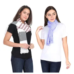Lulamom Multi-Purpose Breast Feeding Nursing Striped Shawl - Pack of 2 (Maroon & Sky blue) image 5