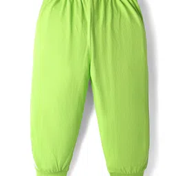 Babyhug Cotton Knit Full Length Dino Printed Lounge Pants Pack Of 2 - Light Green & Navy Blue image 5