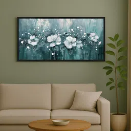 999Store Teal & White 1 Piece Canvas Other Wall Paintings-picture-17