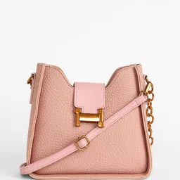 HAUTE SAUCE by Campus Sutra Leather Structured Sling Bag with Cut Work-picture-41