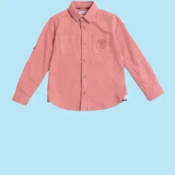 U.S. Polo Assn. Boys Red Solid Regular Fit Shirt image 5