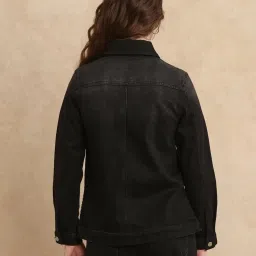 RAREISM Black Cotton Blend Solid Long Sleeves Jacket image 2