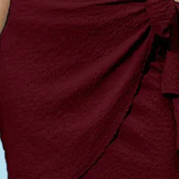 SELVIA Maroon Mini Wrap Skirt image 5