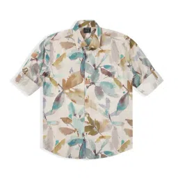 Cavio Cream Cotton Comfort Floral Shirt-picture-20