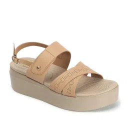 Elle Women's Beige Back Strap Sandals image 2