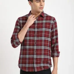 R&B Red Cotton Regular Fit Checks Shirt-picture-13