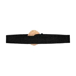 Kazo Black Textured Casual Belt for Women image 2