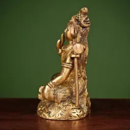 Ekaa Handicrafts Gold Brass Lord Shiva Statue With Trident Home Temple Shiv Ji Idol image 3