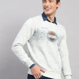 Monte Carlo Grey Regular Fit Printed Sweatshirt image 3