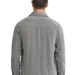 Rare Rabbit Black Regular Fit Stripes Shaket image 2