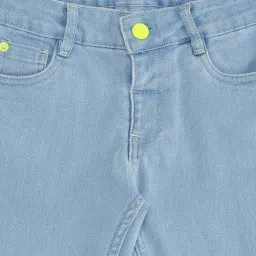 Pantaloons Junior Girls Air Blue Cotton Regular Fit Jeans image 2