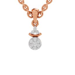 Sparkles 14KT Rose Gold 0.09 Ct Lab Grown Shape Halo Diamond Pendant- 0.64 g-picture-1