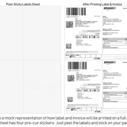 Securement Amazon Easyship Sticky Labels Matt with 4 Pre-Cut Labels Per Sheet - ‎SP-A4-Sticky-100 image 2
