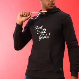 Campus Sutra Black Printed Full Sleeves Hoodie-image-94