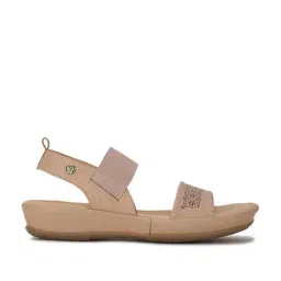 Hush Puppies by Bata Women's Beige Ankle Strap Sandals-picture-38