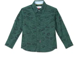U.S. Polo Assn. Kids Dark Green Printed Shirt-picture-28