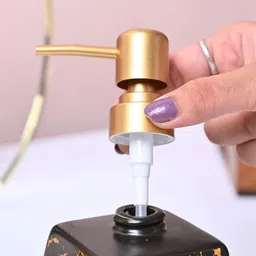 MARKET99 Grey & Brown Abstract Printed Glossy Ceramic Soap Dispenser image 3