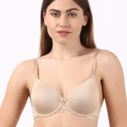 Jockey Light Beige Lace Full Coverage T-Shirt Bra-image-82