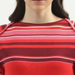 United Colors of Benetton Red Cotton Striped Top image 5