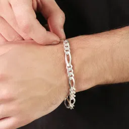 zavya Timeless Silver Elegance 925 Sterling Silver Plated Bracelet for Him image 2