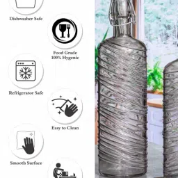 ROXX Daisy Grey Glass Bottle (1 L) - Set of 2 image 4