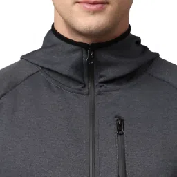 Slowave Dark Grey Regular Fit Hooded Jacket image 5